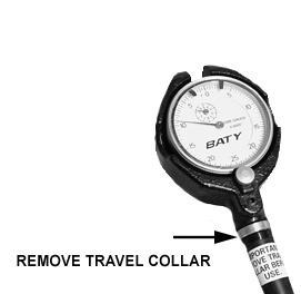 Remove Travel Collar Before Using Bore Gauge
